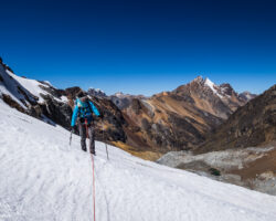On the glacier, right before Rasac Pass