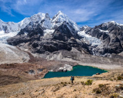 Sarapococha Valley dominated by Nevado Siula Grande and Sarapo