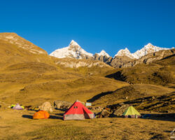Sun at Huayhuash camp