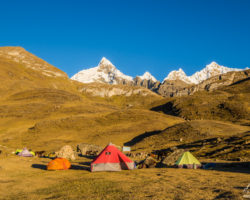 Sun at Huayhuash camp
