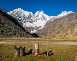 Last bivouac on the Huayhuash at Incahuain