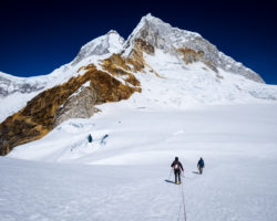 Leaving Nevado Pisco, facing the Huandoys