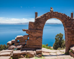 One of the gates of Taquile Island on lake Titicaca