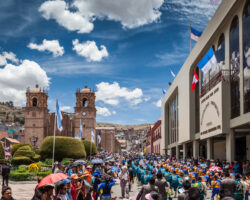 Plaza de Arma of Puno during the city parade.
