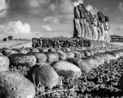 The lines of round stones at Tongariki