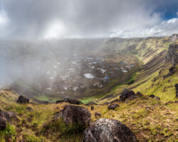 Rano Kau, deep and steep.