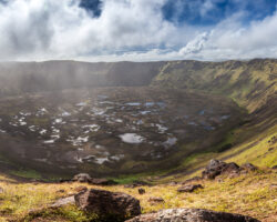 The vast crater or Rano Kau