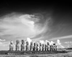 The restored ahu of Tongariki. Majestic.