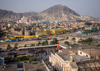 Cerro San Cristobal from the Historical Center - Lima