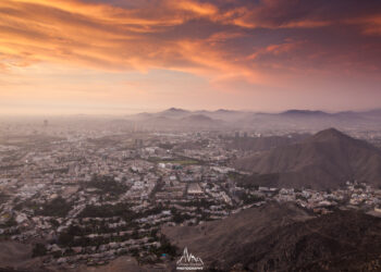 View of the large city Lima (Peru) from the first hills of the Andes