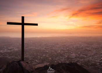 View of the large city Lima (Peru) from the first hills of the Andes