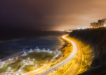 Costa Verde - Miraflores Malecon at night