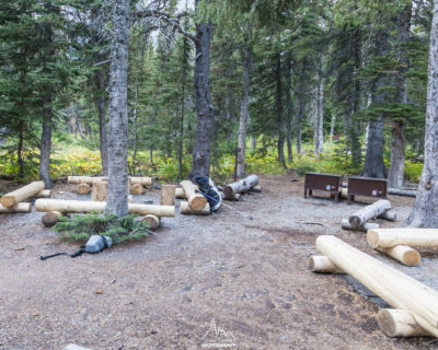 Cooking area near Elizabeth Lake's campsite.